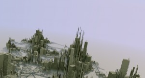 Futuristic City made with Blender